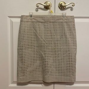 Champagne eyelet pencil skirt